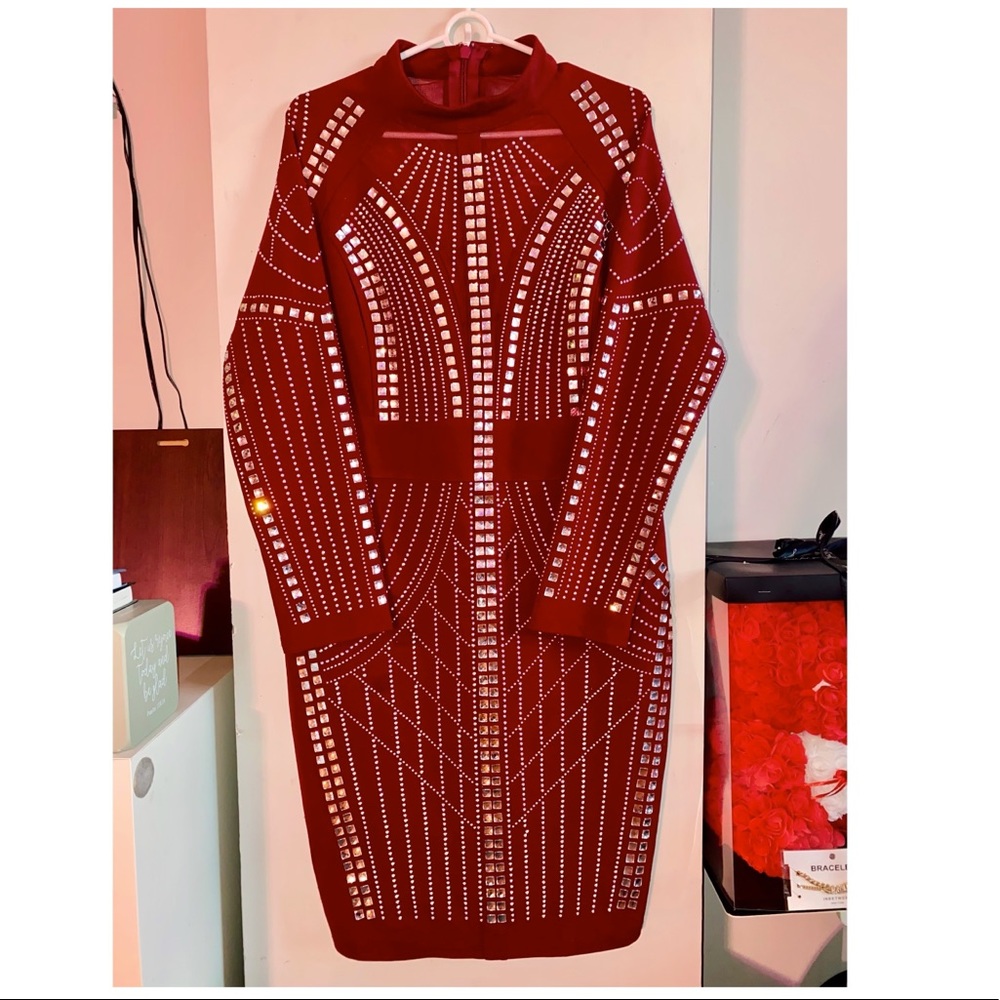 Burgundy boutique dress